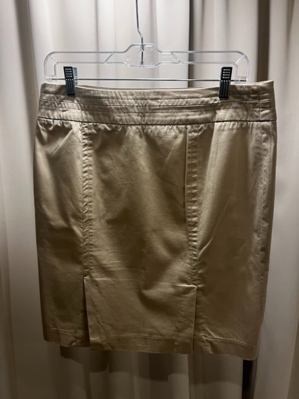 Willi Smith Tan Unlined Cotton Skirt Size 8